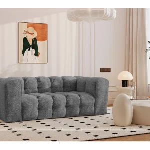2-zitsbank, comfortbank BALOO, stof Schenille & Bouclé, antraciet 2-zitsbank, comfortbank BALOO, stof Schenille & Bouclé, antraciet