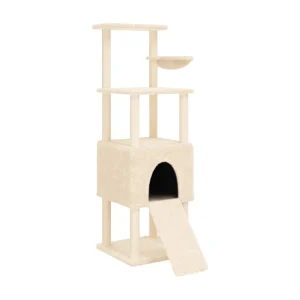 Andøy  Kattenmeubel met sisal krabpalen 153 cm crèmekleurig