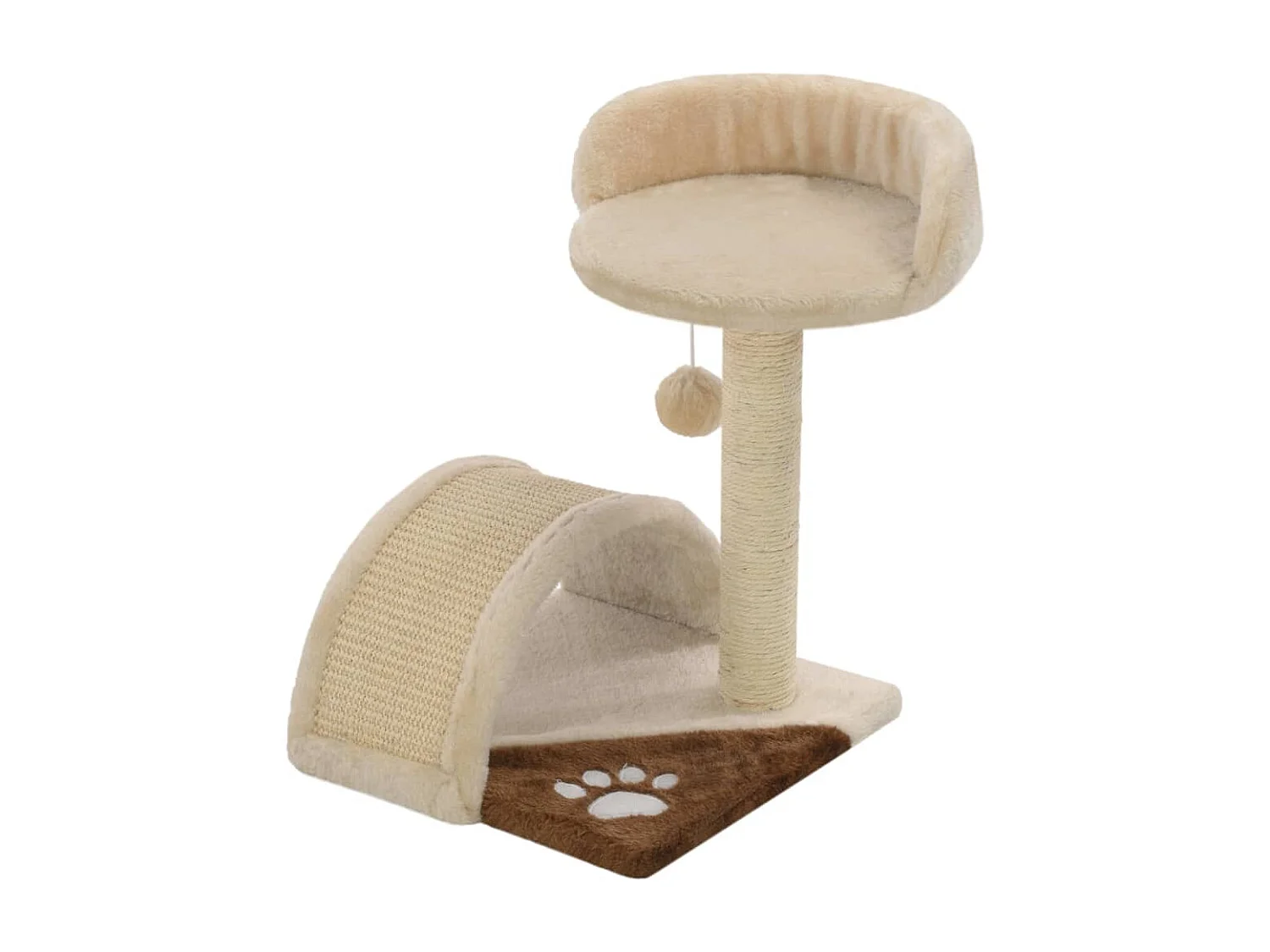 Alfie Dean Kattenkrabpaal met sisal krabpaal 40 cm beige en bruin