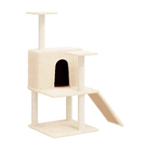 André-Gilles  Kattenmeubel met sisal krabpalen 109 cm crèmekleurig