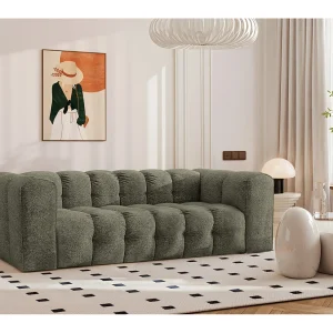 3-zitsbank, comfortbank BALOO, stof Schenille & Bouclé, groen 3-zitsbank, comfortbank BALOO, stof Schenille & Bouclé, groen