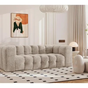 3-zitsbank, comfortbank BALOO, stof Schenille & Bouclé, beige 3-zitsbank, comfortbank BALOO, stof Schenille & Bouclé, beige