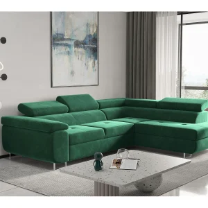 ATOM hoekbank met slaapfunctie, Monolith stof, groen, rechts ATOM hoekbank met slaapfunctie, Monolith stof, groen, rechts