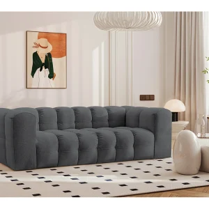 3-zitsbank, comfortbank BALOO, stof Schenille, grafiet 3-zitsbank, comfortbank BALOO, stof Schenille, grafiet