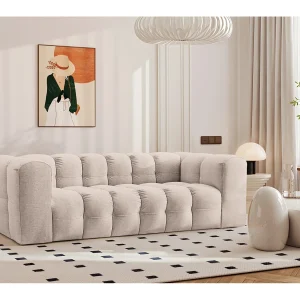 3-zitsbank, comfortbank BALOO, stof Schenille, beige 3-zitsbank, comfortbank BALOO, stof Schenille, beige