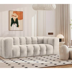 3-zitsbank, comfortbank BALOO, stof Schenille, ecru 3-zitsbank, comfortbank BALOO, stof Schenille, ecru