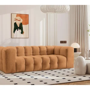 3-zitsbank, comfortbank BALOO, stof Schenille, oranje 3-zitsbank, comfortbank BALOO, stof Schenille, oranje