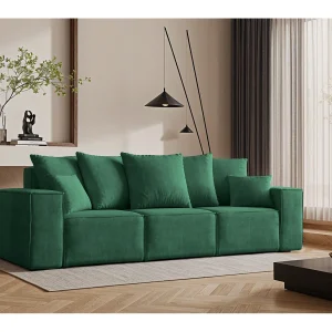 Bank, driezitsbank ELLA, stof Noel, groen Bank, driezitsbank ELLA, stof Noel, groen