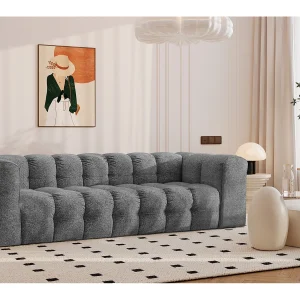 4-zitsbank, comfortbank BALOO, stof Schenille & Bouclé, antraciet 4-zitsbank, comfortbank BALOO, stof Schenille & Bouclé, antraciet