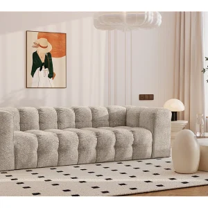 4-zitsbank, comfortbank BALOO, stof Schenille & Bouclé, beige 4-zitsbank, comfortbank BALOO, stof Schenille & Bouclé, beige