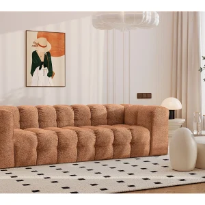 4-zitsbank, comfortbank BALOO, stof Schenille & Bouclé, Oranje