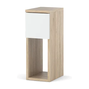 20 cm Sonoma eiken en mat wit nachtkastje – modern nachtkastje met lade 20 cm Sonoma eiken en mat wit nachtkastje – modern nachtkastje met lade