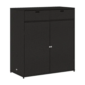 Annemarie Tuinkast 105x55x113 cm poly rattan zwart Annemarie Tuinkast 105x55x113 cm poly rattan zwart