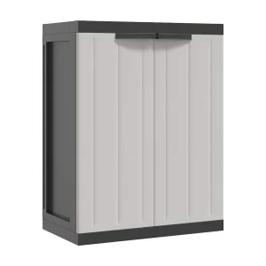 Alavieska Tuinkast 65x37x85 cm polypropeen grijs en zwart Alavieska Tuinkast 65x37x85 cm polypropeen grijs en zwart
