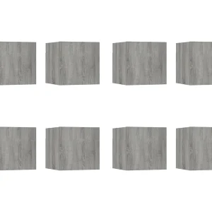 Åse Elise Tv-wandmeubelen 8 st 30,5x30x30 cm grijs sonoma eikenkleurig Åse Elise Tv-wandmeubelen 8 st 30,5x30x30 cm grijs sonoma eikenkleurig