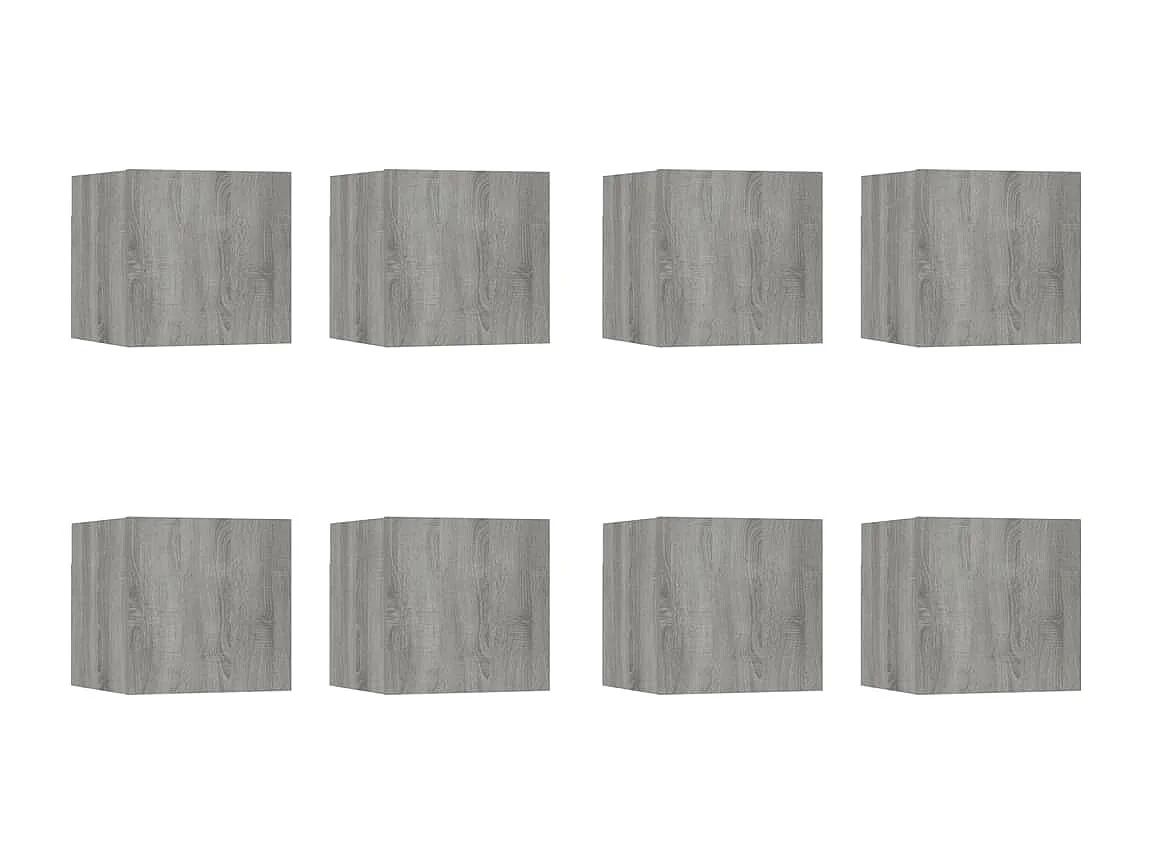 Åse Elise Tv-wandmeubelen 8 st 30,5x30x30 cm grijs sonoma eikenkleurig