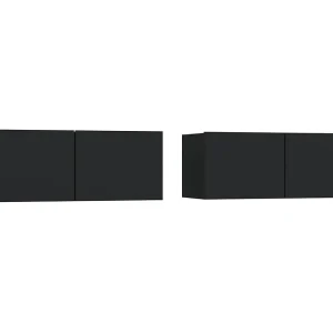 Ballinger  Tv-meubelen 2 st 80x30x30 cm bewerkt hout zwart