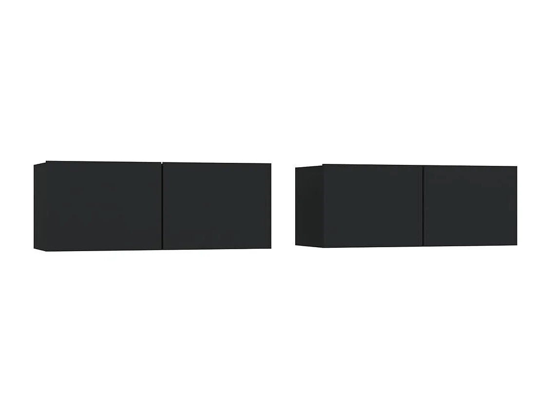 Ballinger Tv-meubelen 2 st 80x30x30 cm bewerkt hout zwart