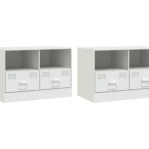 Amelie  Tv-meubelen 2 st 67x39x44 cm staal wit