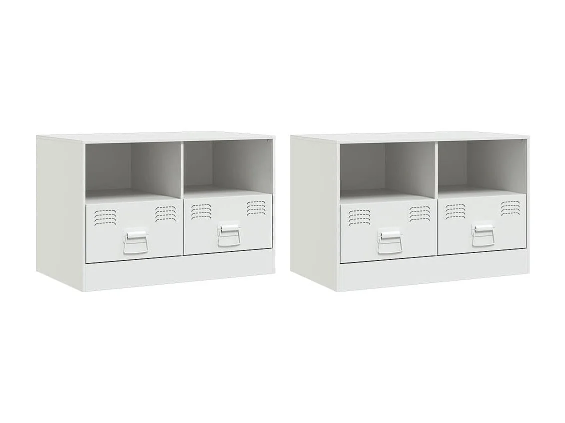 Amelie Tv-meubelen 2 st 67x39x44 cm staal wit