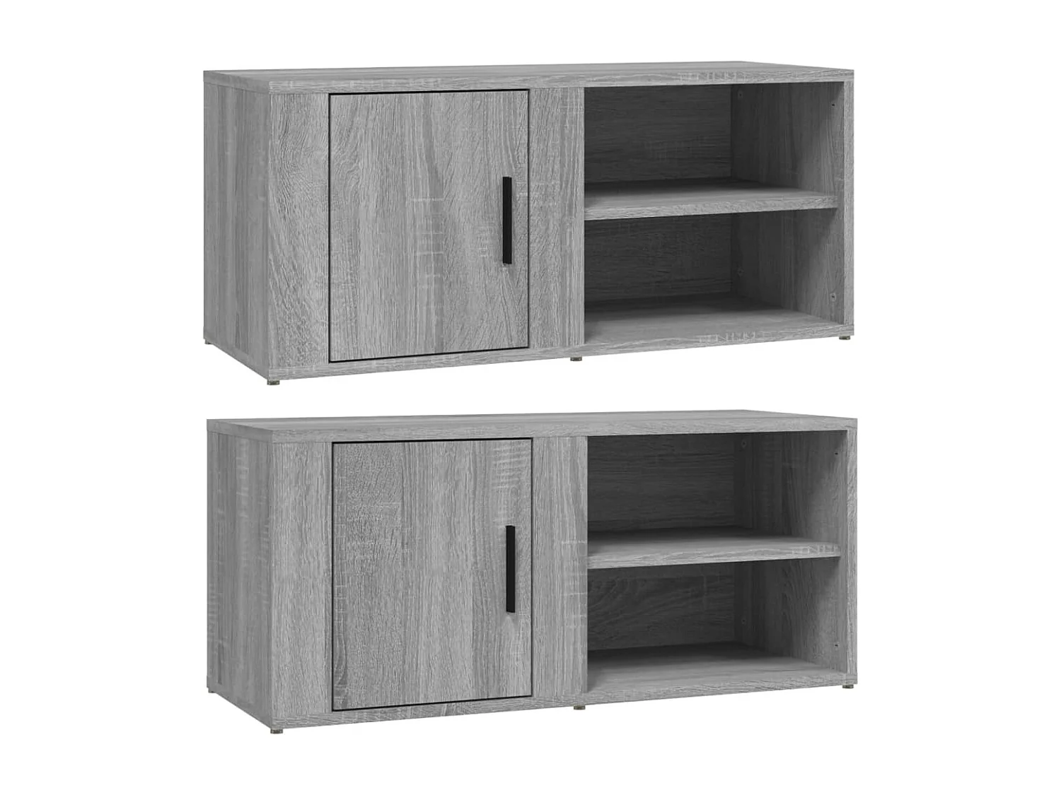 Arnaldo Tv-meubels 2 st 80x31,5x36 cm bewerkt hout grijs sonoma eiken