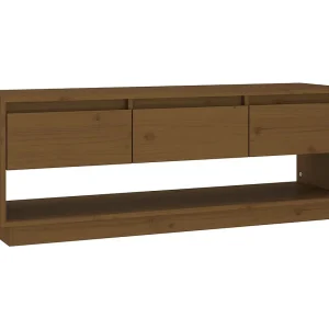Amber  Tv-meubel 110,5x34x40 cm massief grenenhout honingbruin