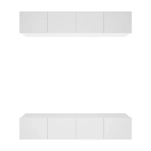 Assumption Tv-meubels 4 st 80x30x30 cm bewerkt hout wit Assumption Tv-meubels 4 st 80x30x30 cm bewerkt hout wit