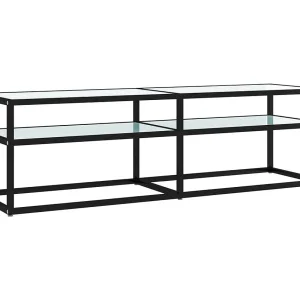 Ballypatrick  Tv-meubel 140x40x40,5 cm gehard glas witmarmerkleurig