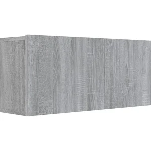 Ballinger  Tv-meubel 80x30x30 cm bewerkt hout grijs sonoma eikenkleurig