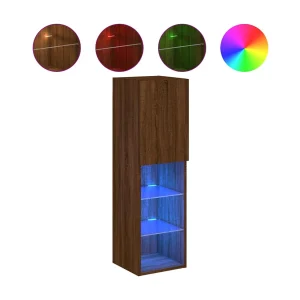Almar Tv-meubel met LED-verlichting 30,5x30x102 cm bruin eikenkleur Almar Tv-meubel met LED-verlichting 30,5x30x102 cm bruin eikenkleur
