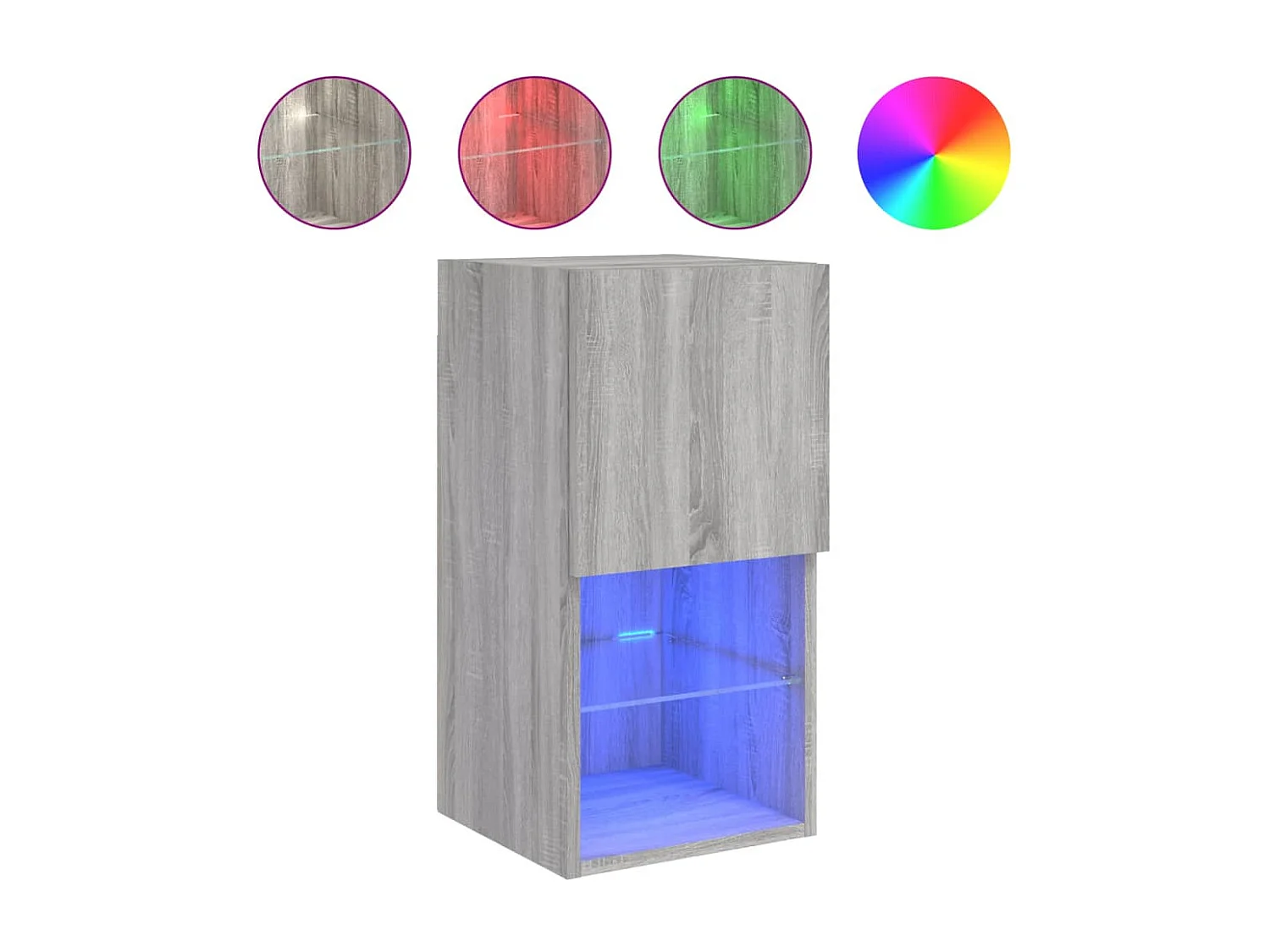 Almar Tv-meubel met LED-verlichting 30,5x30x60 cm grijs sonoma eiken