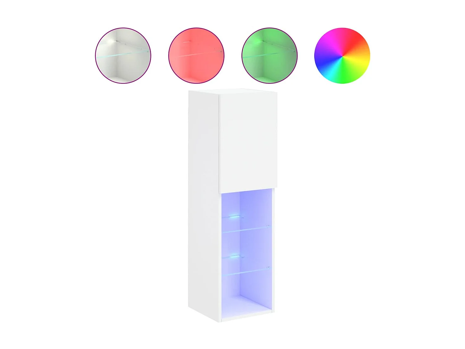 Almar Tv-meubel met LED-verlichting 30,5x30x102 cm wit
