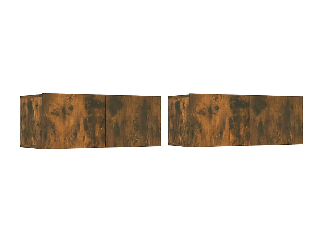 Ballinger Tv-meubelen 2 st 80x30x30 cm bewerkt hout gerookt eikenkleur