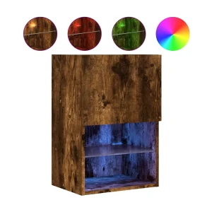 Almar Tv-meubel LED-verlichting 40,5x30x60 cm gerookt eikenkleurig Almar Tv-meubel LED-verlichting 40,5x30x60 cm gerookt eikenkleurig