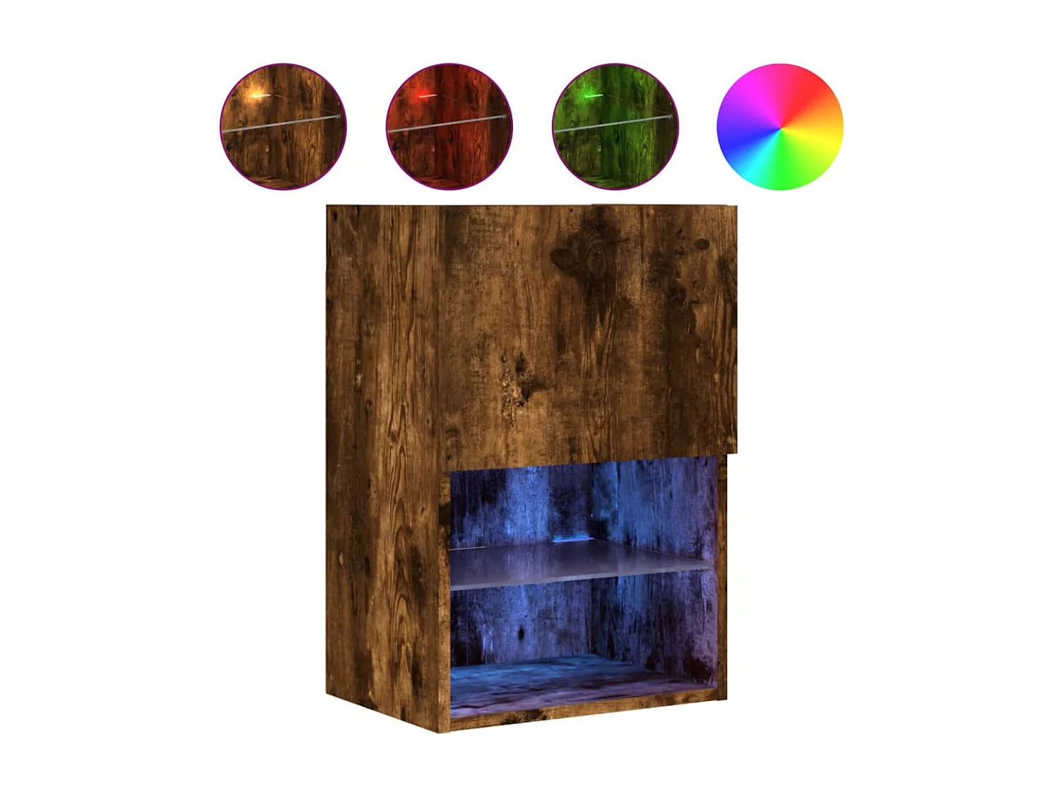 Almar Tv-meubel LED-verlichting 40,5x30x60 cm gerookt eikenkleurig