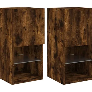 Almar Tv-meubelen 2 st LED-verlichting 30,5x30x60 cm gerookt eiken Almar Tv-meubelen 2 st LED-verlichting 30,5x30x60 cm gerookt eiken
