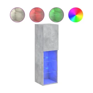 Almar Tv-meubel met LED-verlichting 30,5x30x102 cm betongrijs Almar Tv-meubel met LED-verlichting 30,5x30x102 cm betongrijs
