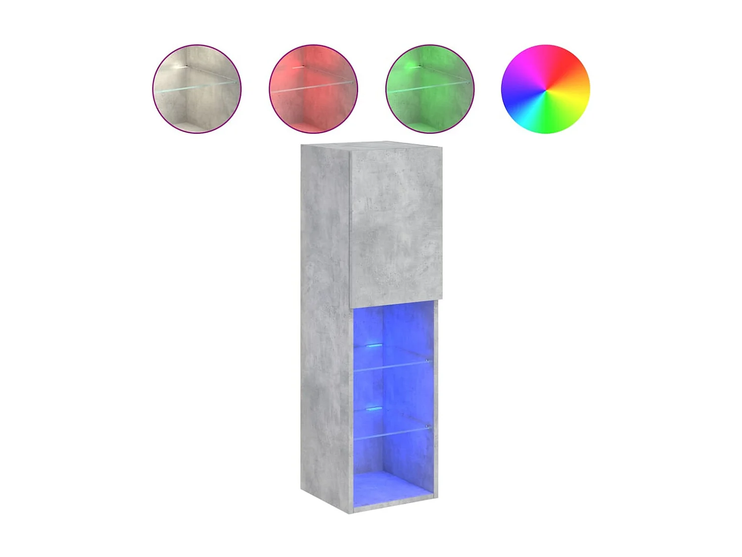 Almar Tv-meubel met LED-verlichting 30,5x30x102 cm betongrijs
