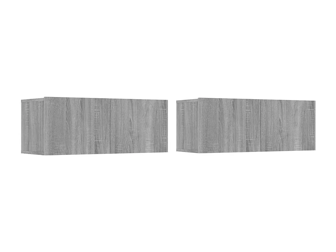Ballinger Tv-meubelen 2 st 80x30x30 cm bewerkt hout grijs sonoma eiken