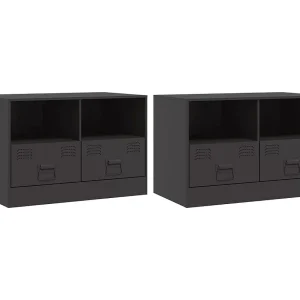 Amelie  Tv-meubelen 2 st 67x39x44 cm staal zwart