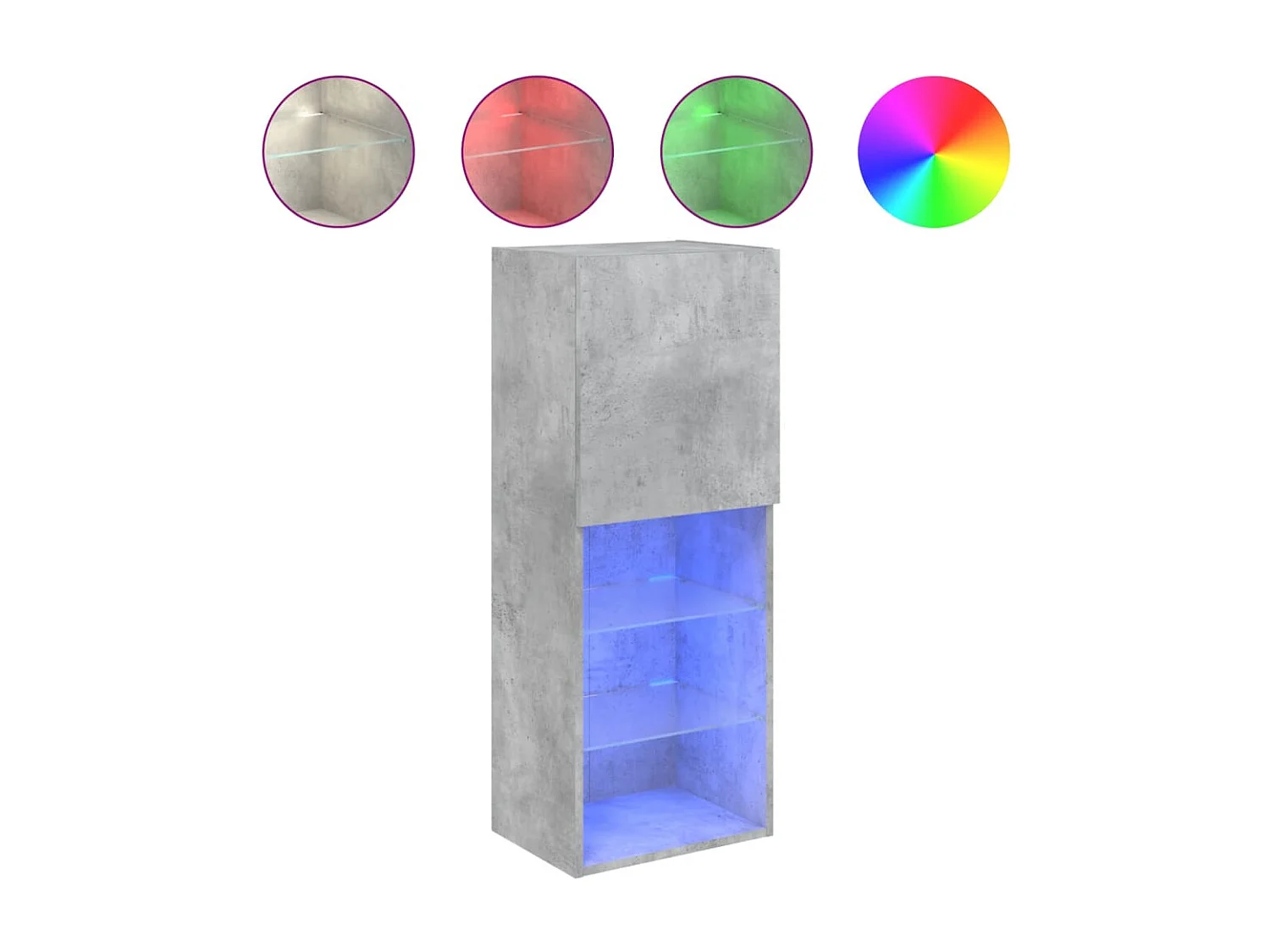Almar Tv-meubel met LED-verlichting 40,5x30x102 cm betongrijs
