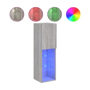 Almar Tv-meubel met LED-verlichting 30,5x30x102 cm grijs sonoma eiken Almar Tv-meubel met LED-verlichting 30,5x30x102 cm grijs sonoma eiken