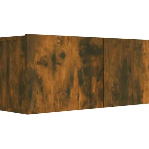 Ballinger  Tv-meubel 80x30x30 cm bewerkt hout gerookt eikenkleurig