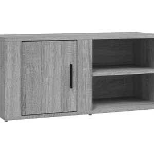 Arnaldo  Tv-meubel 80×31,5×36 cm bewerkt hout grijs sonoma eikenkleurig