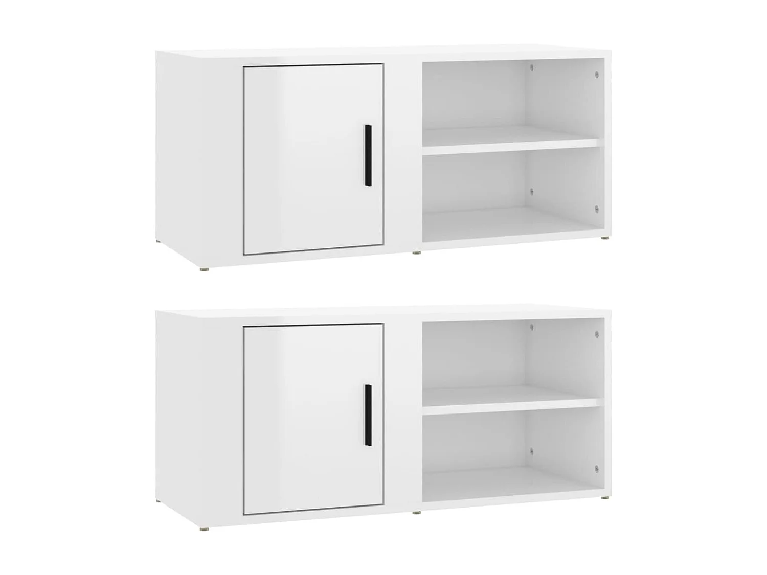 Arnaldo Tv-meubels 2 st 80x31,5x36 cm bewerkt hout hoogglans wit