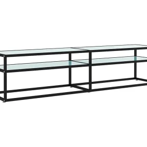 Ballypatrick  Tv-meubel 180x40x40,5 cm gehard glas witmarmerkleurig