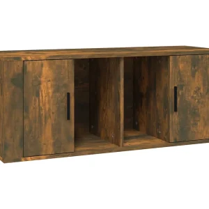 Alfinn Tv-meubel 100x35x40 cm bewerkt hout gerookt eikenkleurig Alfinn Tv-meubel 100x35x40 cm bewerkt hout gerookt eikenkleurig