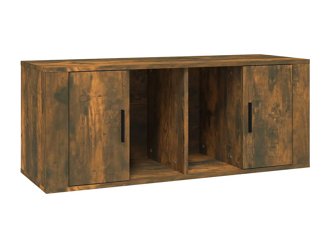 Alfinn Tv-meubel 100x35x40 cm bewerkt hout gerookt eikenkleurig