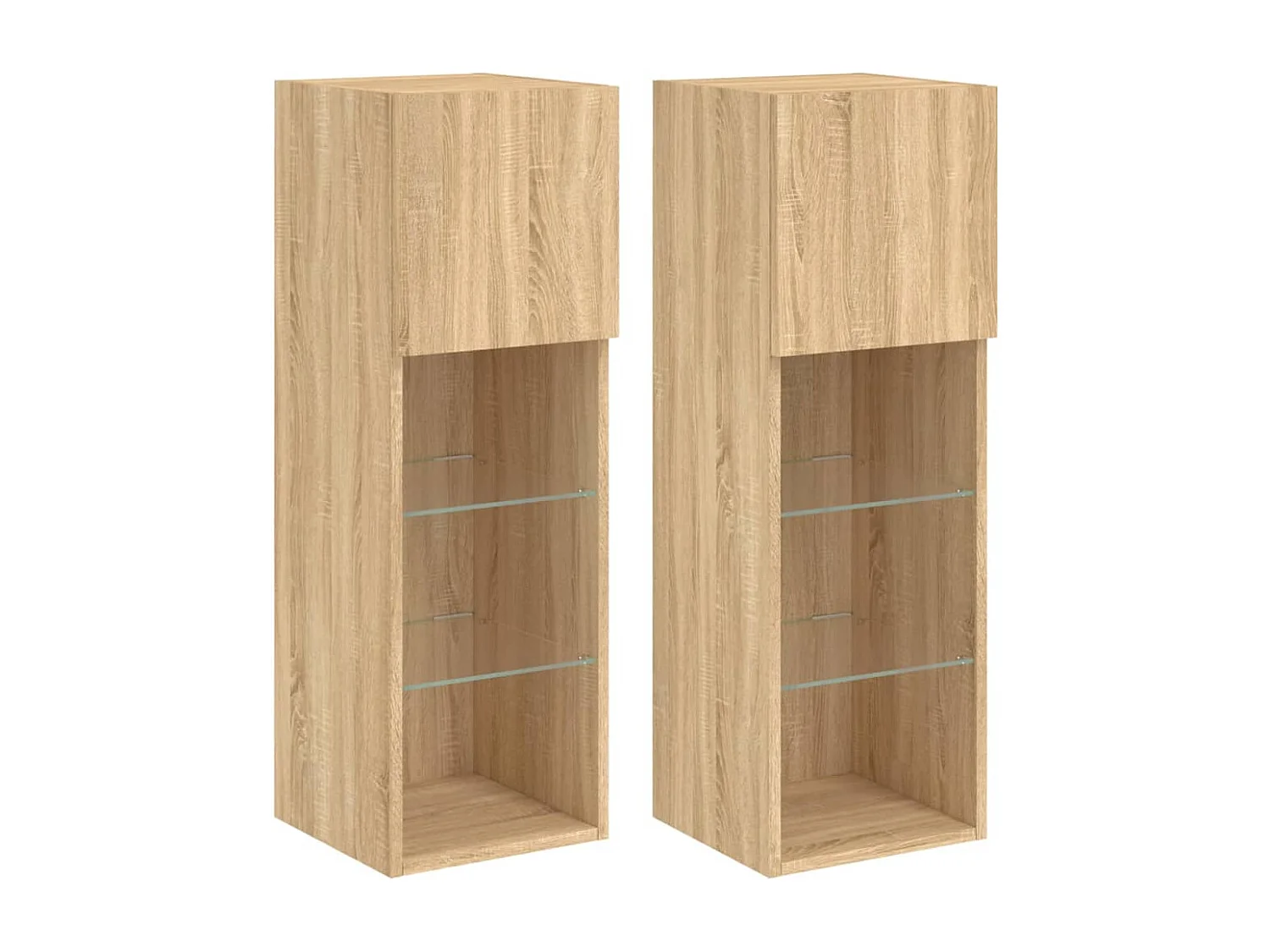 Almar Tv-meubels met LED-verlichting 2 st 30,5x30x90 cm sonoma eiken
