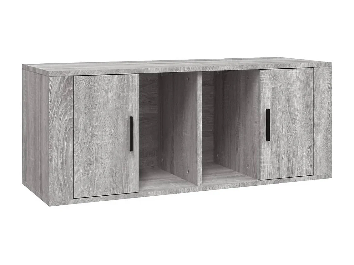 Alfinn Tv-meubel 100x35x40 cm bewerkt hout grijs sonoma eikenkleurig